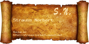 Strauss Norbert névjegykártya