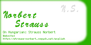 norbert strauss business card